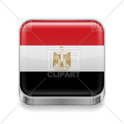 400x400 Square Metal Icon With Flag Of Egypt Royalty Free Vector Clip Art