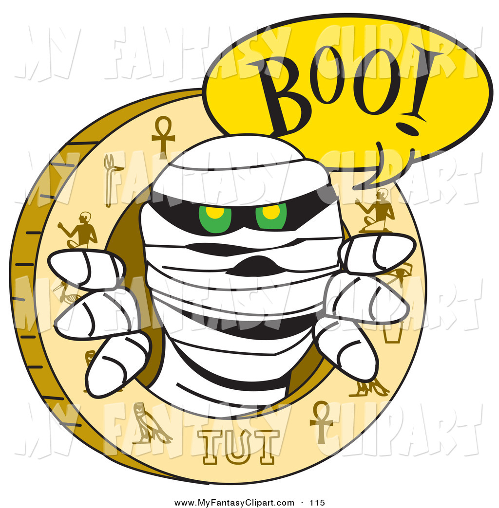 1024x1044 Clip Art Of A Scary Mummy Popping Out From An Egyptian Circle