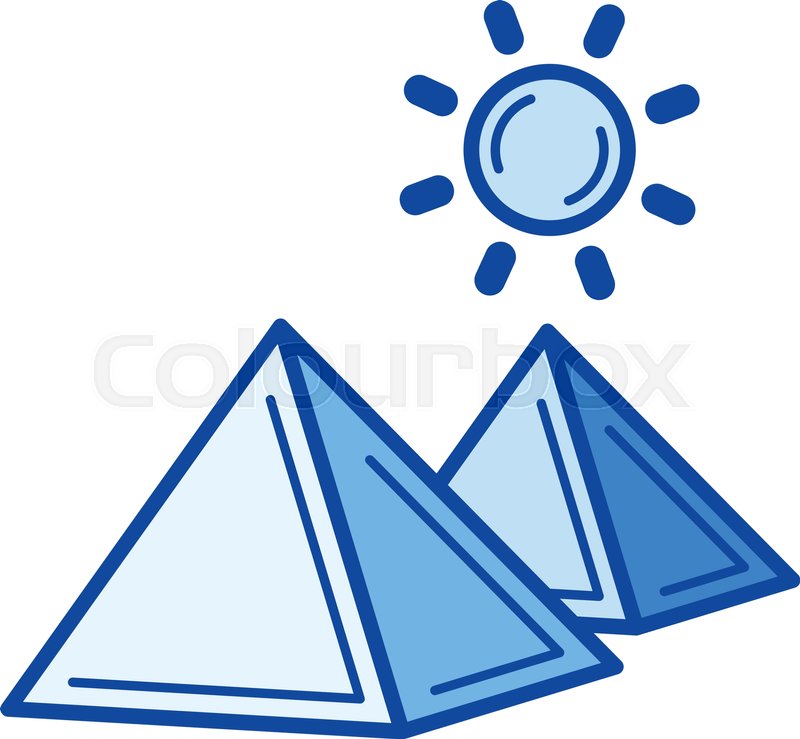 800x739 Egyptian Pyramid Vector Line Icon Isolated On White Background