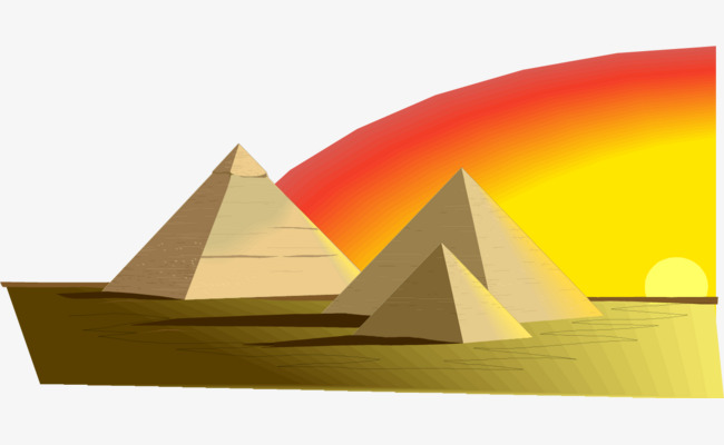 650x400 Vector Hand Painted Egyptian Pyramid, Vector, Hand Painted