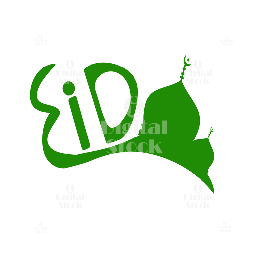 540x540 Eid Mubarak Vector Illustration With Text For An Islamic Muslim