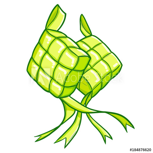 500x500 Funny And Yummy 2 Hanging Ketupat For Eid Mubarak, Muslim Holiday