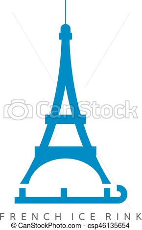 290x470 Eiffel Tower With Skates Vector Design Template Clipart Vector