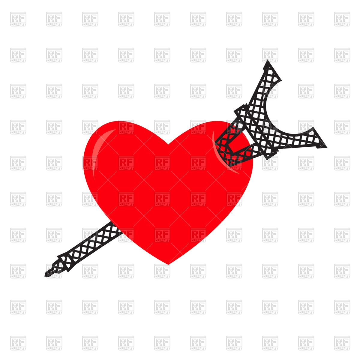 1200x1200 I Love Paris. Eiffel Tower And Heart. Royalty Free Vector Clip Art