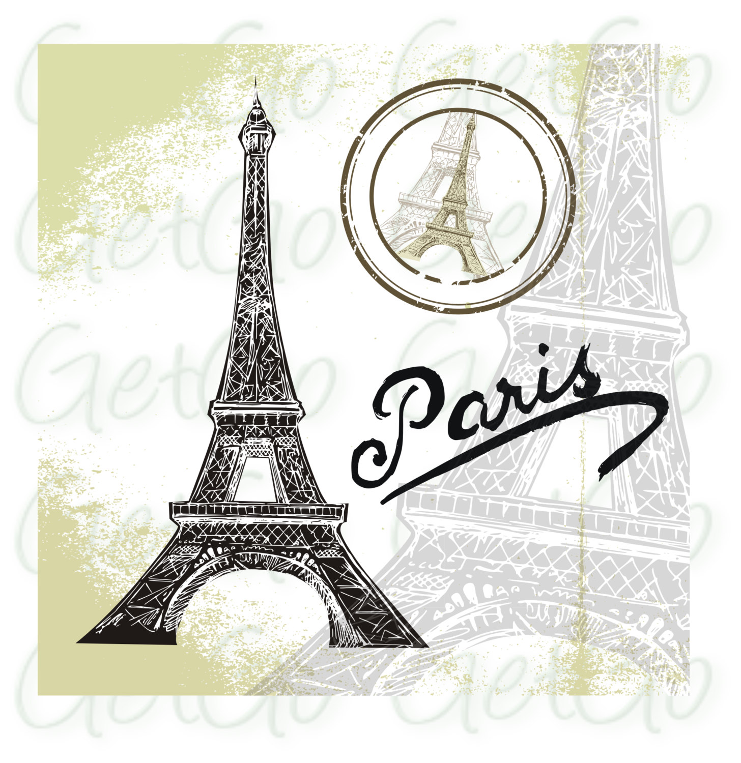 1456x1500 Paris Clipart, Silhouette, Vector, Eiffel Tower, Cards, Crafts
