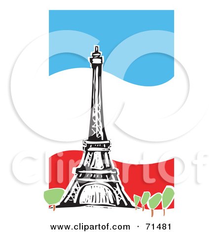 450x470 Royalty Free (Rf) Clipart Illustration Of The Eiffel Tower Over
