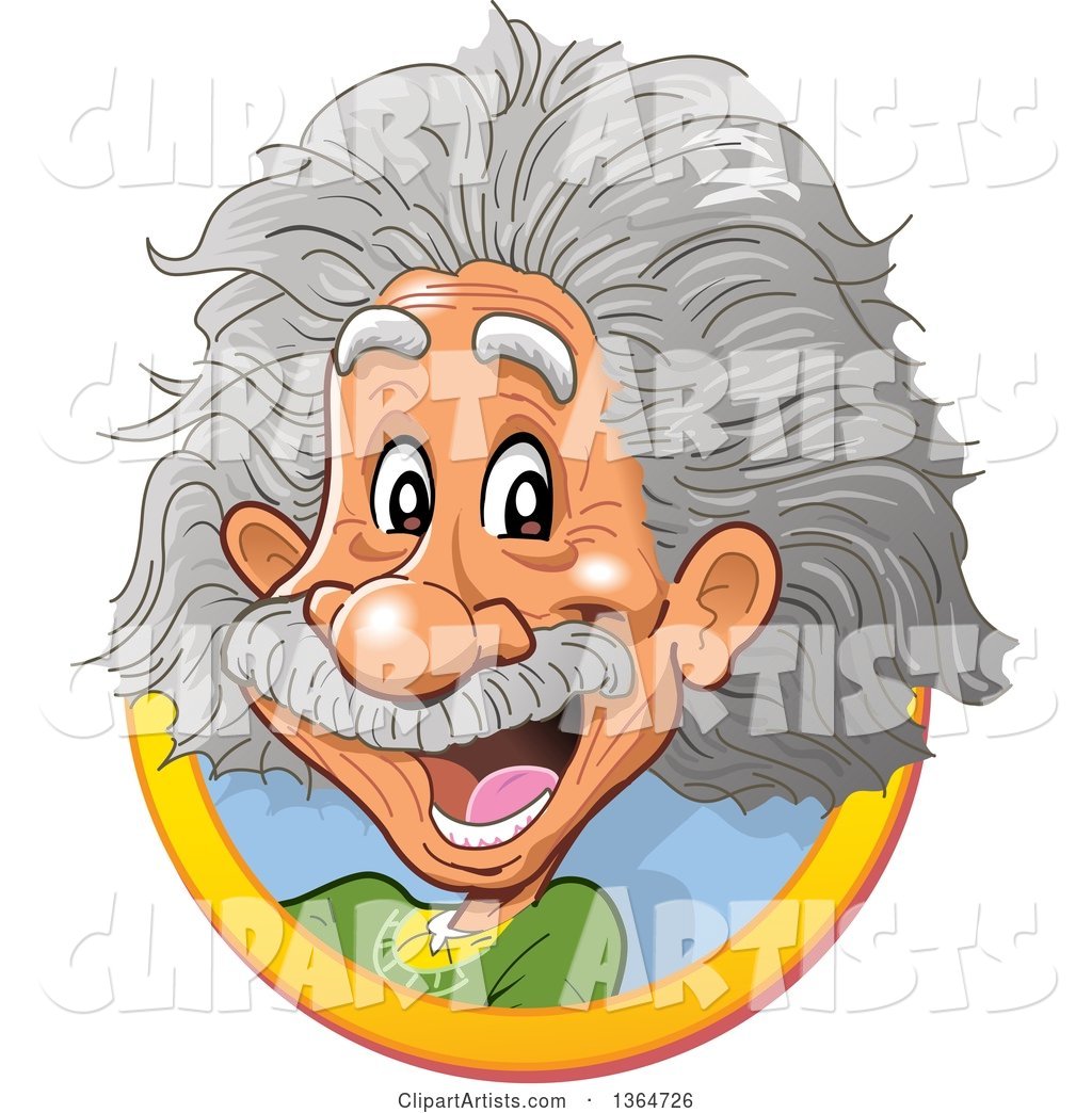 1024x1044 Cartoon Happy Albert Einstein Vignette Clipart By Clip Art Mascots