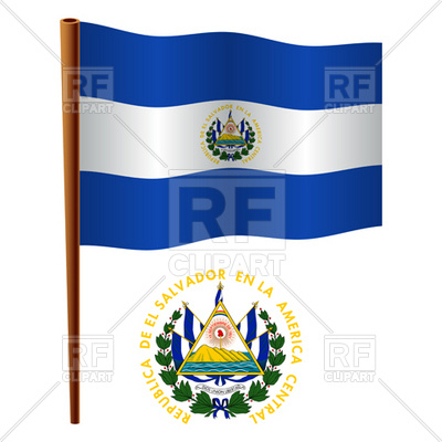 400x400 El Salvador Flag And Coat Of Arms Royalty Free Vector Clip Art