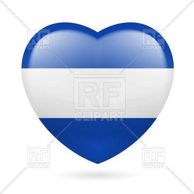400x400 Heart With Salvadoran Flag Colors. I Love El Salvador Royalty Free
