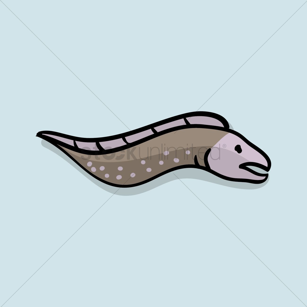 1300x1300 Electric Eel Cartoon Vector Image