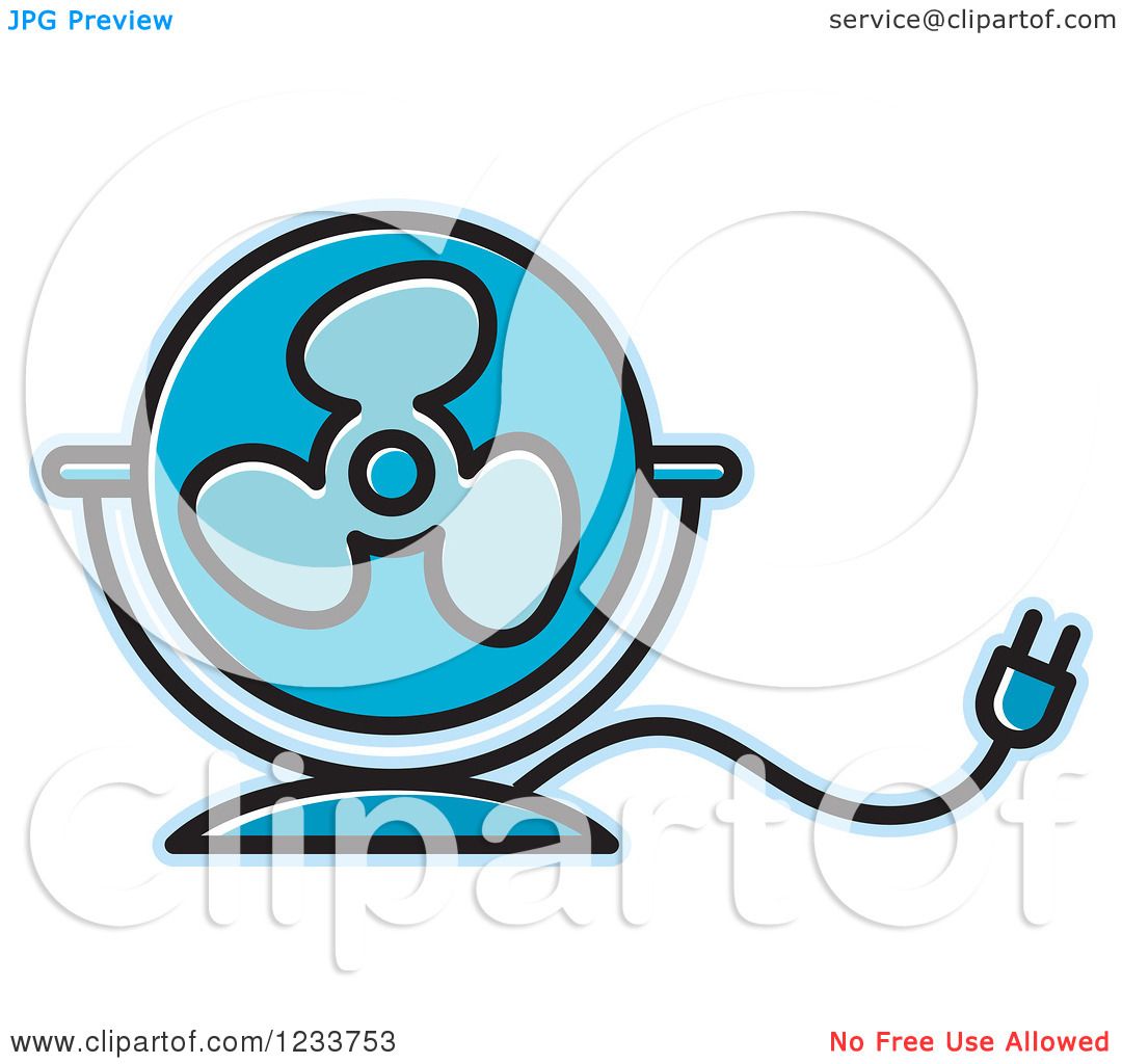 1080x1024 Clipart Of A Blue Electric Fan