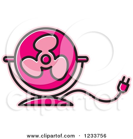 450x470 Clipart Of A Pink Electric Fan