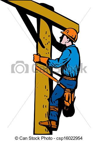329x470 Power Lineman Electrician. Illustration Of A Power Lineman