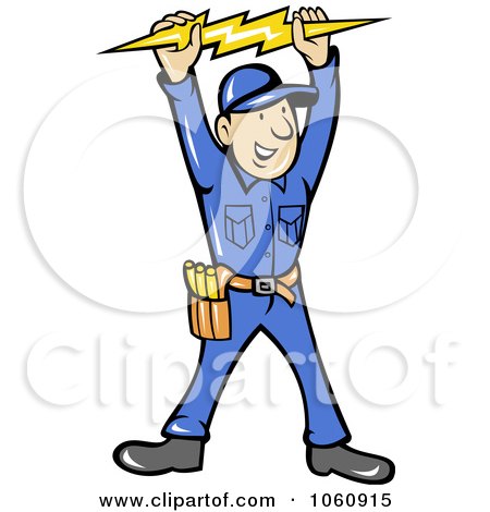 450x470 Royalty Free Vector Clip Art Illustration Of An Electrician