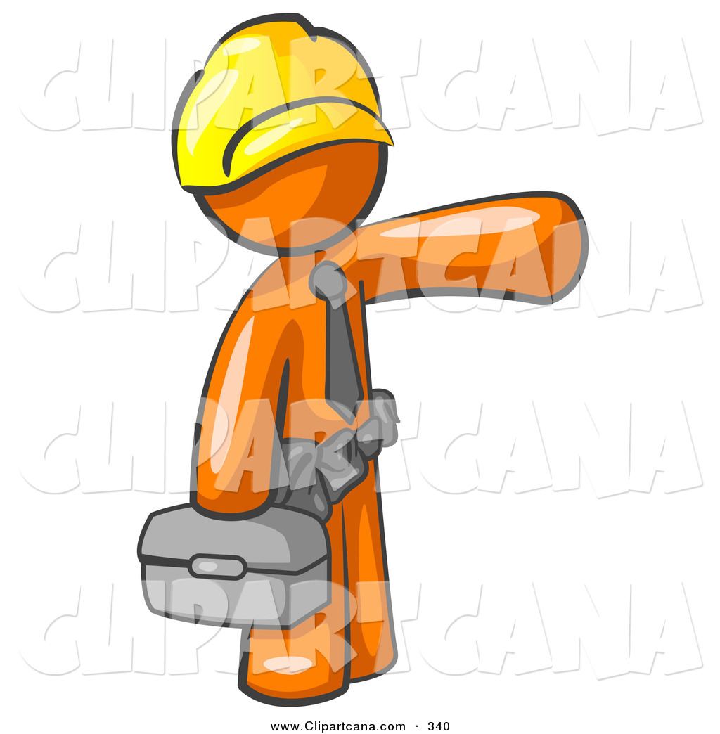 1024x1044 Vector Clip Art Of A Busy Orange Man, A Construction Worker