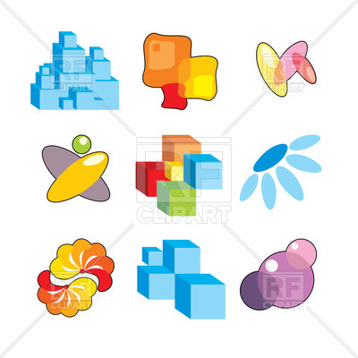 400x400 Simple Design Elements And Abstract Icons Royalty Free Vector Clip