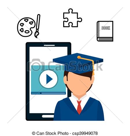 450x470 Student Graduation School Set Elements Design Vector Vectors