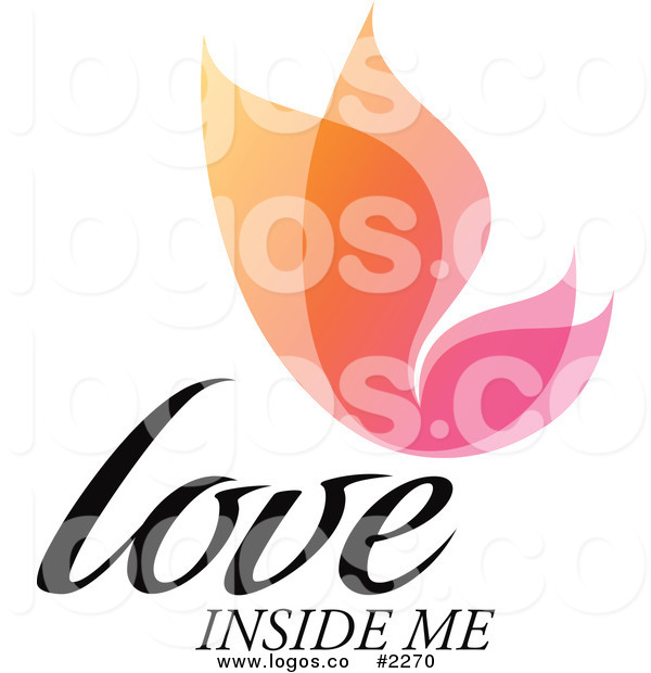 600x620 Royalty Free Colorful Love Inside Me Text With Butterfly Logo By