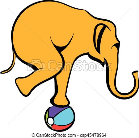 450x448 Circus Elephant The Ball Icon Cartoon. Circus Elephant