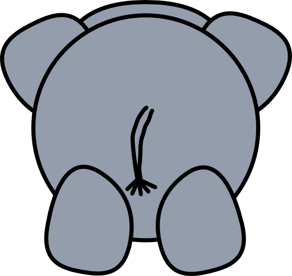 600x567 Elephant Rear Clip Art