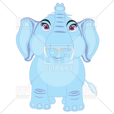 400x400 Cartoon Elephant Front View Royalty Free Vector Clip Art Image
