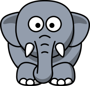 298x285 Gray Elephant Clip Art
