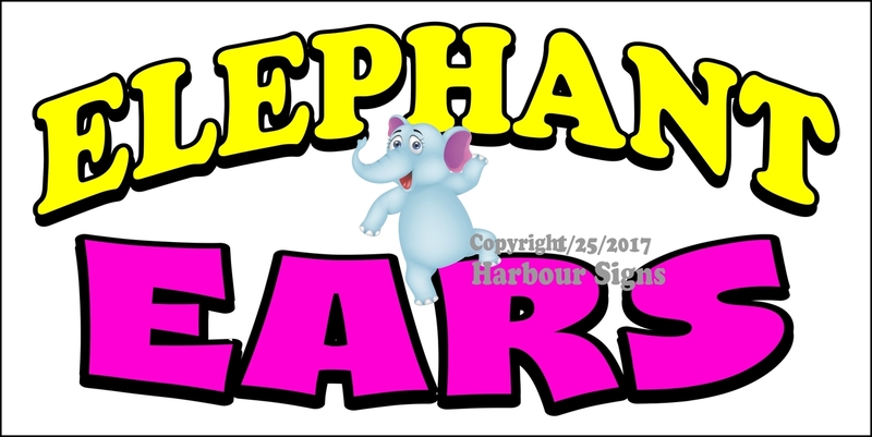 800x401 Elephant Ears Food Concession Vinyl Decal Sticker