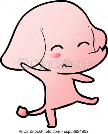 378x470 Cute Cartoon Elephant Dancing Clipart Vector