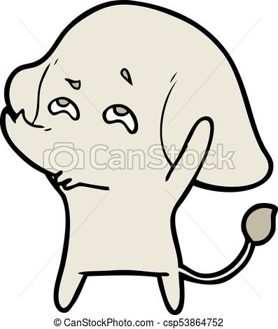 397x470 Cartoon Elephant Remembering Clipart Vector