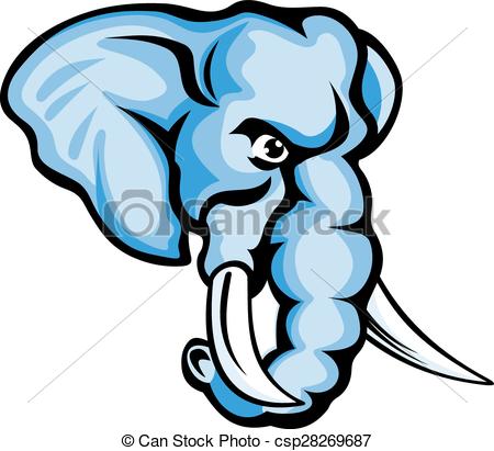 450x411 Elephant Head For Mascot Design. Vector Illustration Vector