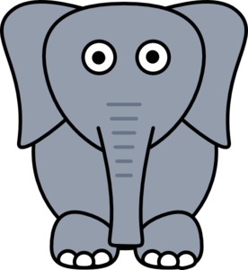 276x300 Gray Elephant Clip Art