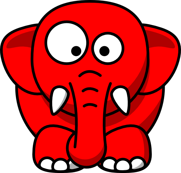 600x573 Baby Elephant Red Clip Art