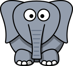 300x273 Cartoon Elephant Clip Art