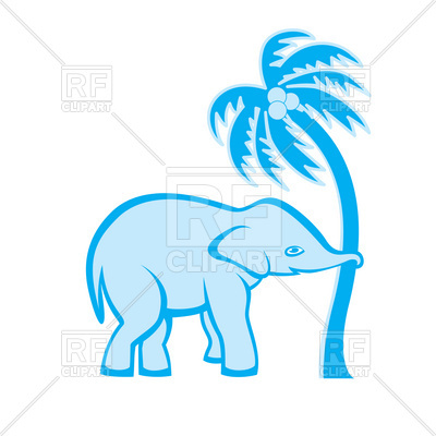 400x400 Elephant Is Shaking Out The Palm Tree Royalty Free Vector Clip Art