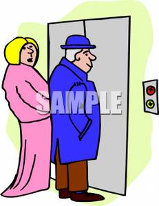 231x300 People Waiting For An Elevator Clipart Picture