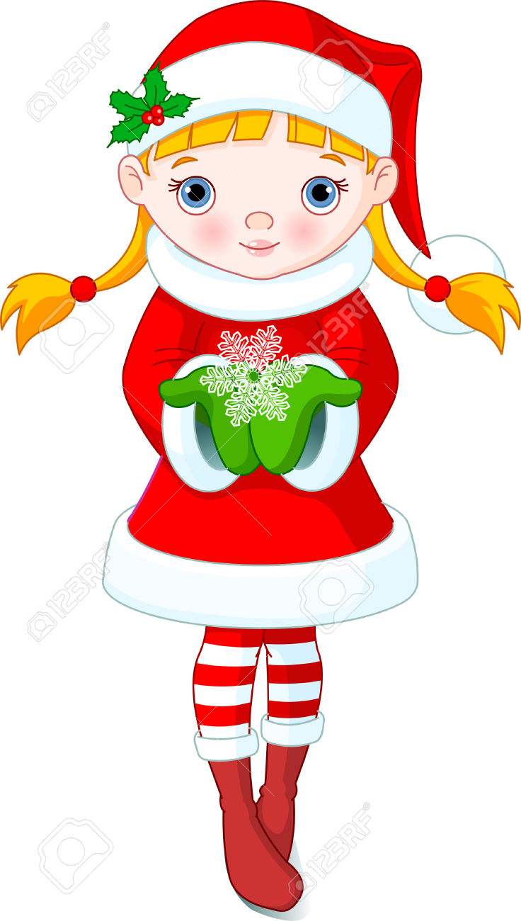 736x1300 Christmas Female Elves Clipart