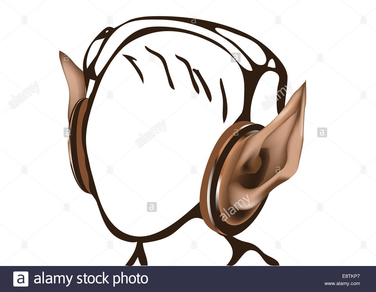 1300x1010 Headphones As Elf Ears Stock Photo 74301087
