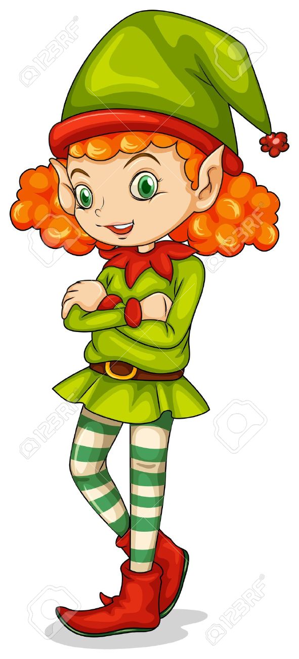 591x1300 Female Elf Clipart