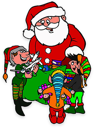 319x435 Santa And Elf Clipart