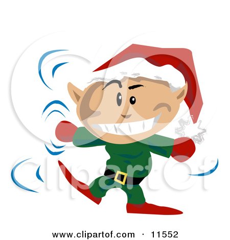 450x470 Clipart Happy Christmas Elf Waving And Holding A Sign