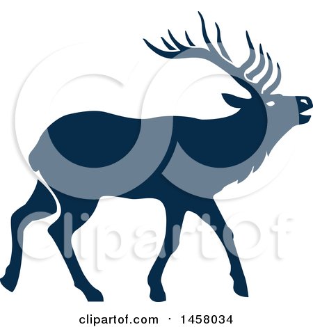 450x470 Clipart Of A Black And White Elk