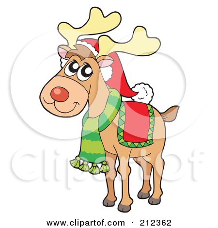 450x470 Royalty Free (Rf) Clipart Illustration Of A Christmas Elk Wearing