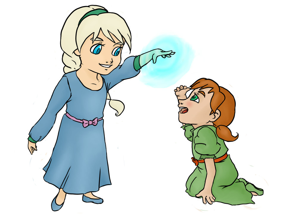 1024x724 Little Elsa And Anna By Intheaier