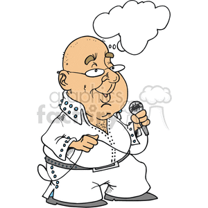 300x300 Royalty Free Bald Elvis Impersonator Singing 375055 Vector Clip