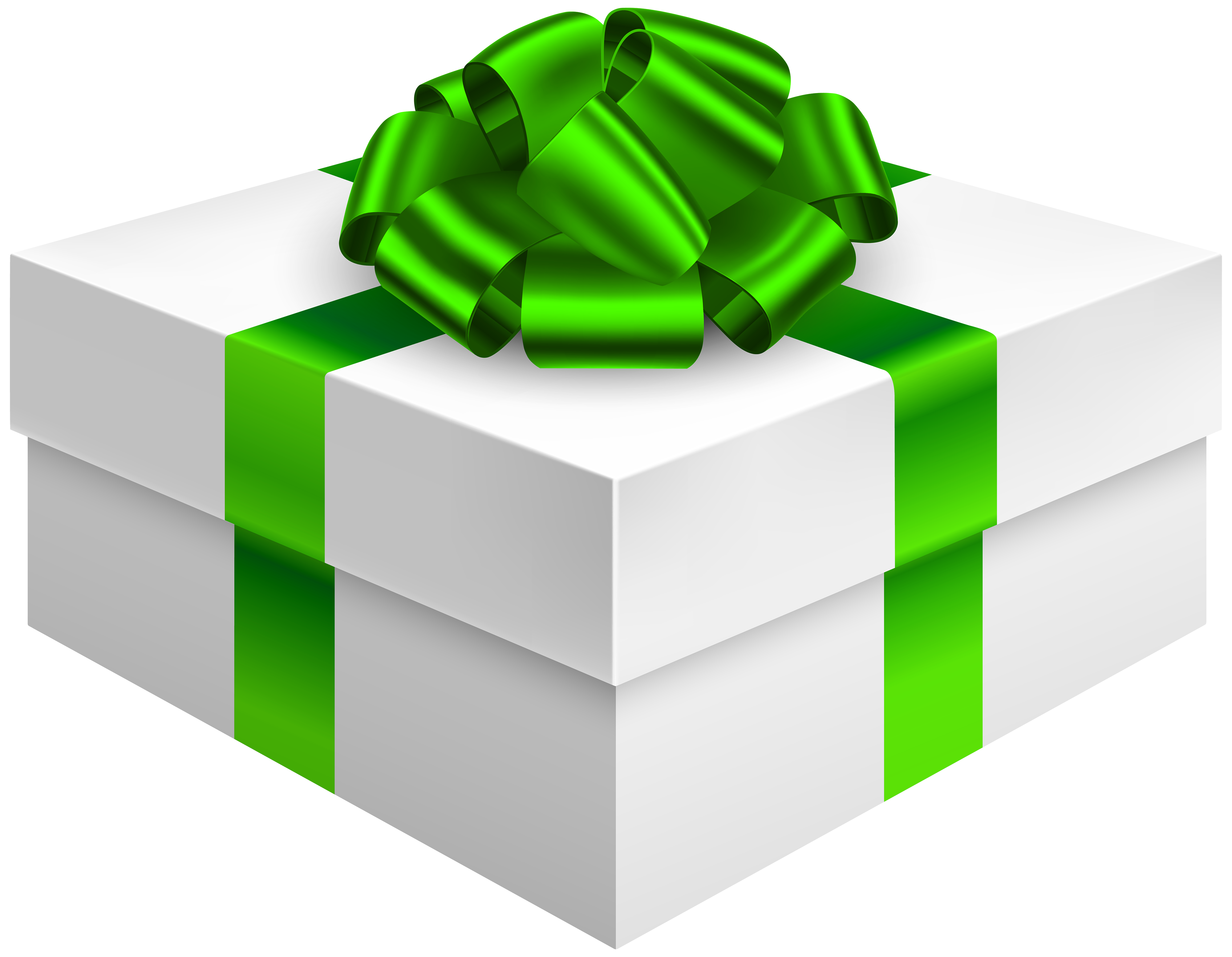 4000x3107 Gift Box With Bow In Green Png Clipart
