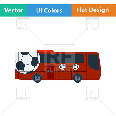 400x400 Football Fan Bus Royalty Free Vector Clip Art Image