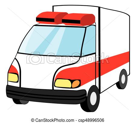 450x408 Ambulance Emergency Vehicle Cartoon Style Vector Clipart