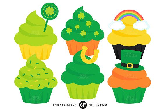 570x379 St Patrick's Day Clip Art, Cupcakes Clipart, Holiday Cupcakes Clip