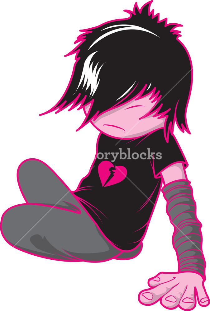 674x1000 Vector Emo Boy Royalty Free Stock Image