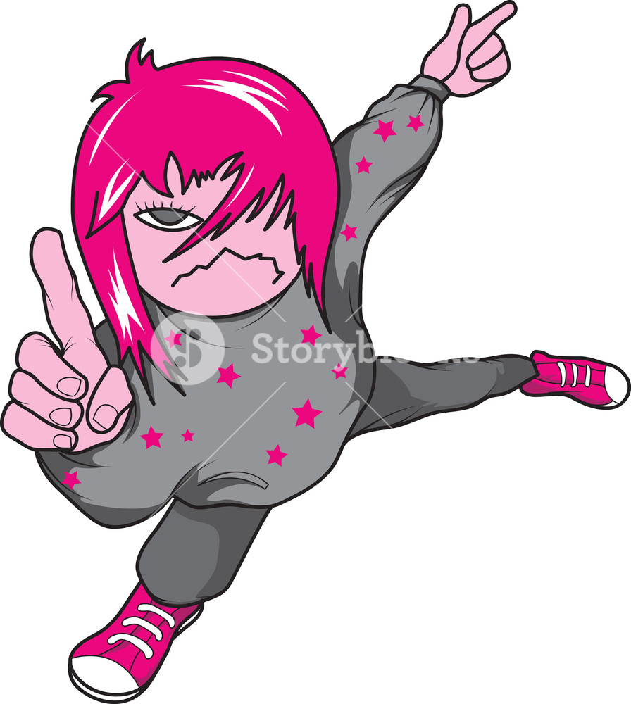 896x1000 Vector Emo Girl Royalty Free Stock Image